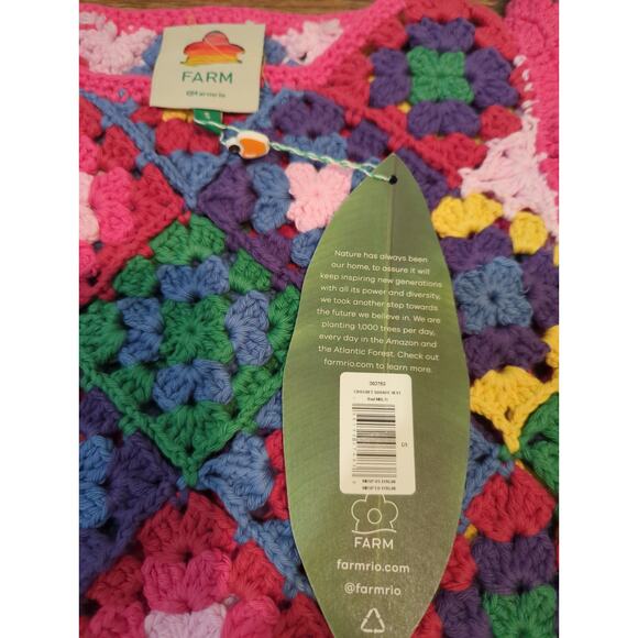 Farm Rio Crochet Square Colorful Vest NWT - Picture 4 of 6